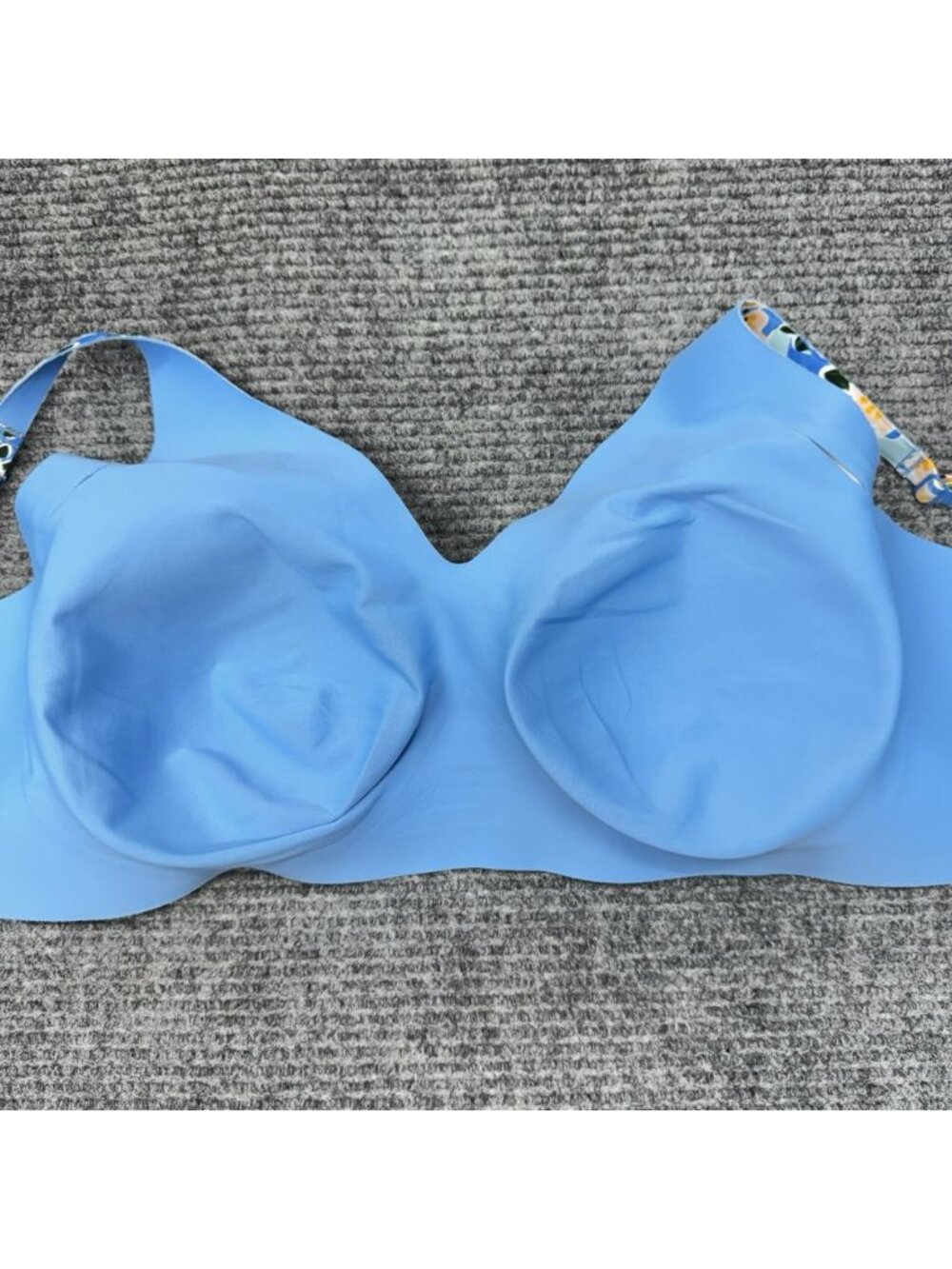 Knix Bra XXXL++ Revolution V-Neck Wireless Blue Floral Moisture Wicking Comfort - Picture 4 of 6